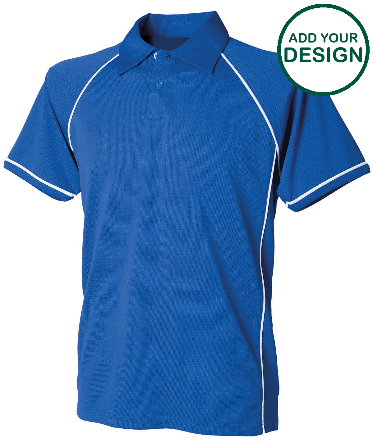 Kids piped performance polo