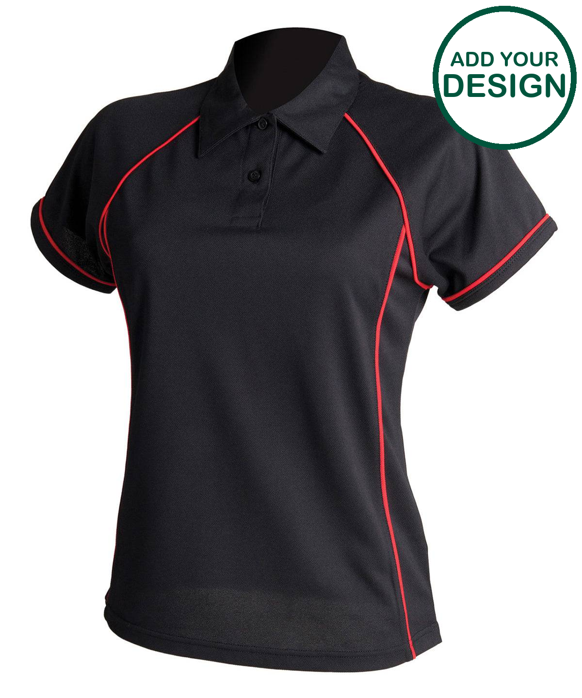 Women's piped performance polo
