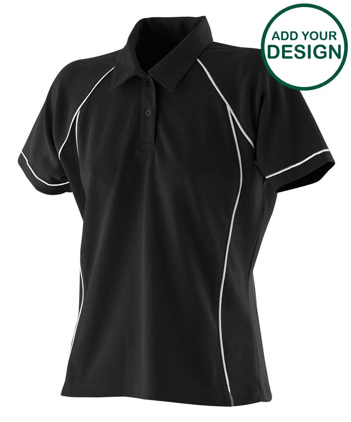 Women's piped performance polo