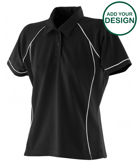 Women's piped performance polo