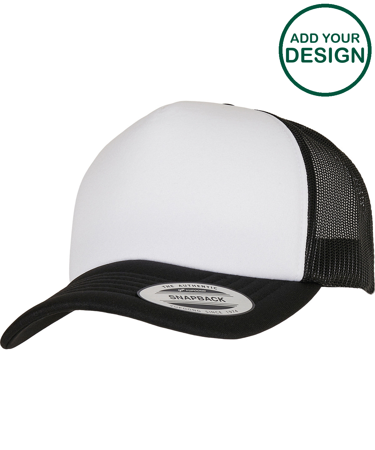 YP Classics® curved foam trucker cap white front (6320W)