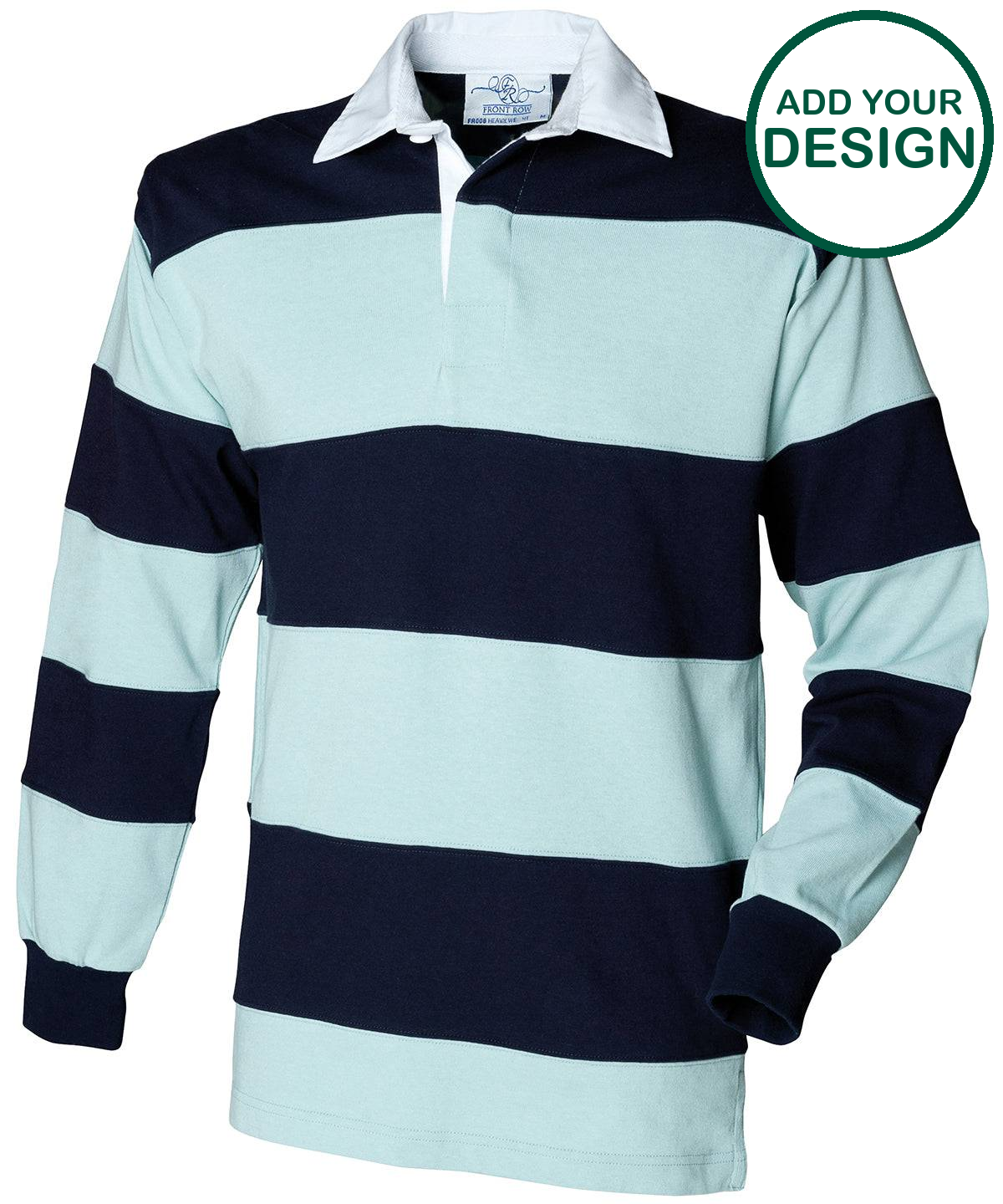 Sewn stripe long sleeve rugby shirt
