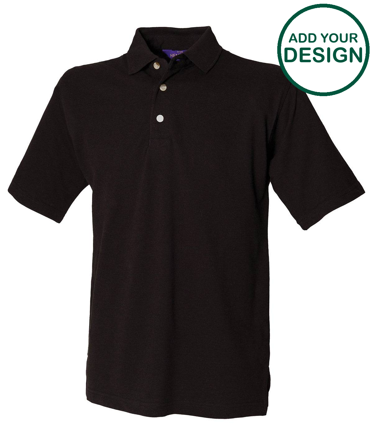 Classic cotton piqué polo with stand-up collar