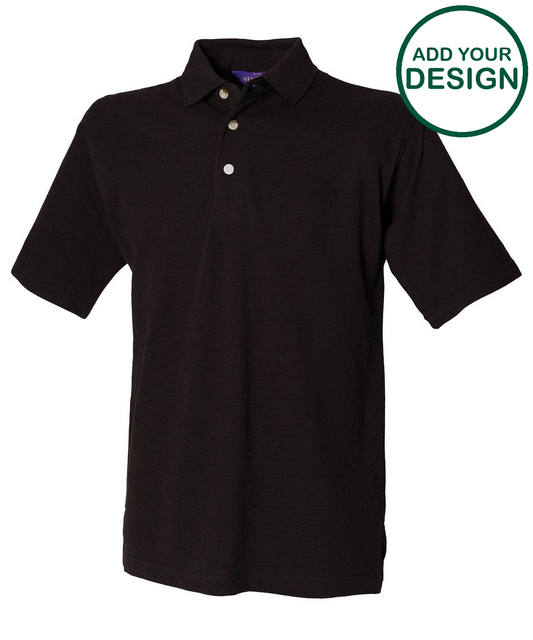 Classic cotton piqué polo with stand-up collar