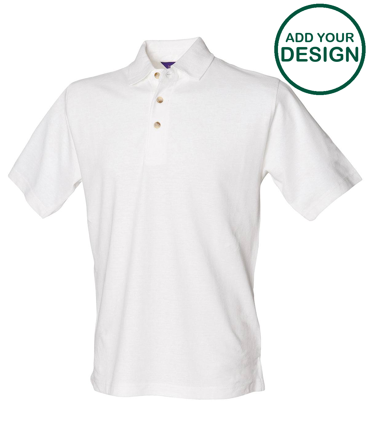 Classic cotton piqué polo with stand-up collar