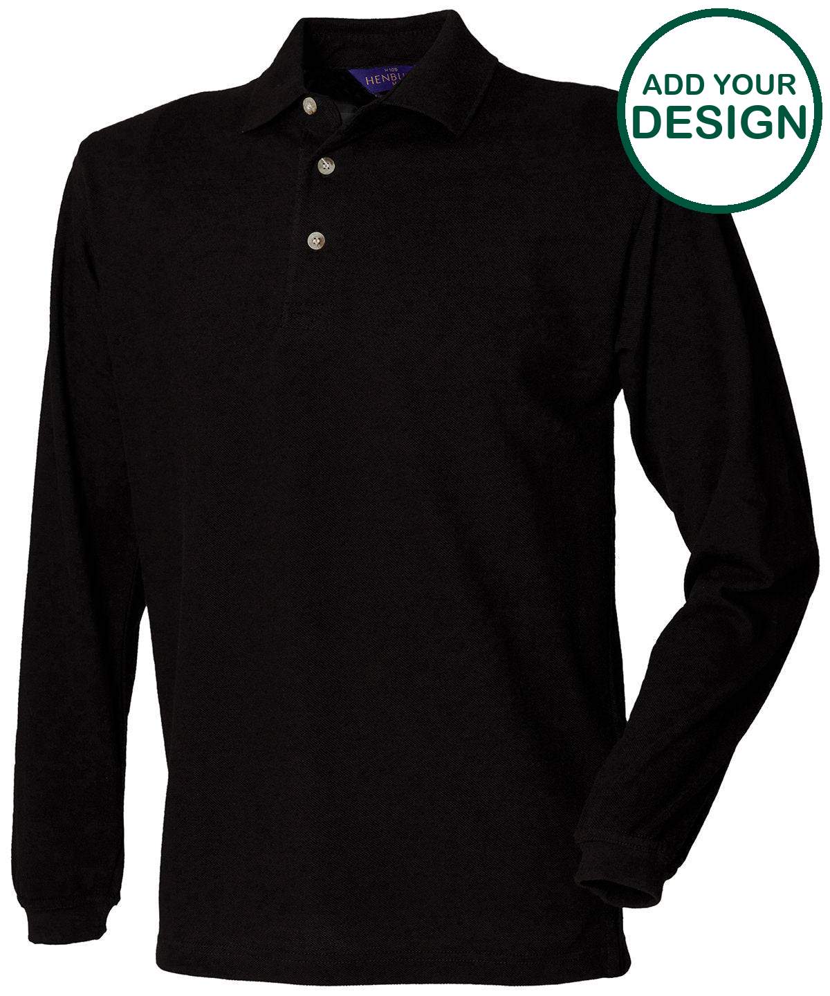 Long sleeve cotton polo shirt