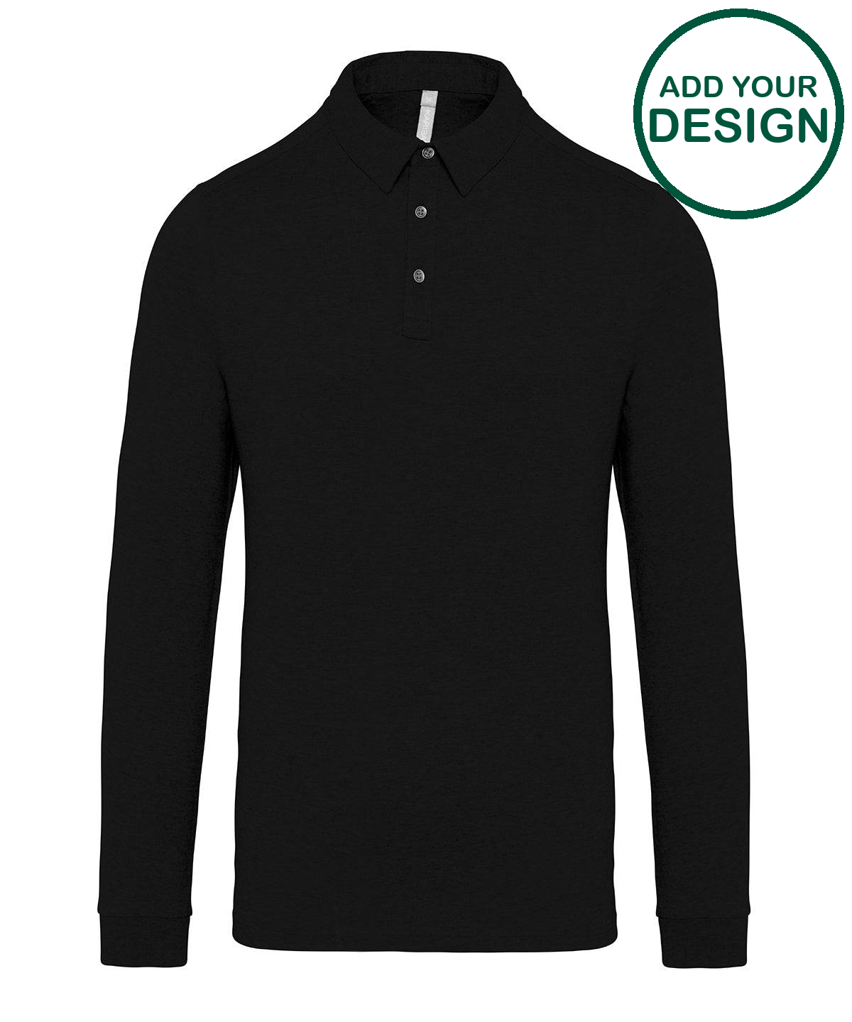 Jersey knit long sleeve polo shirt