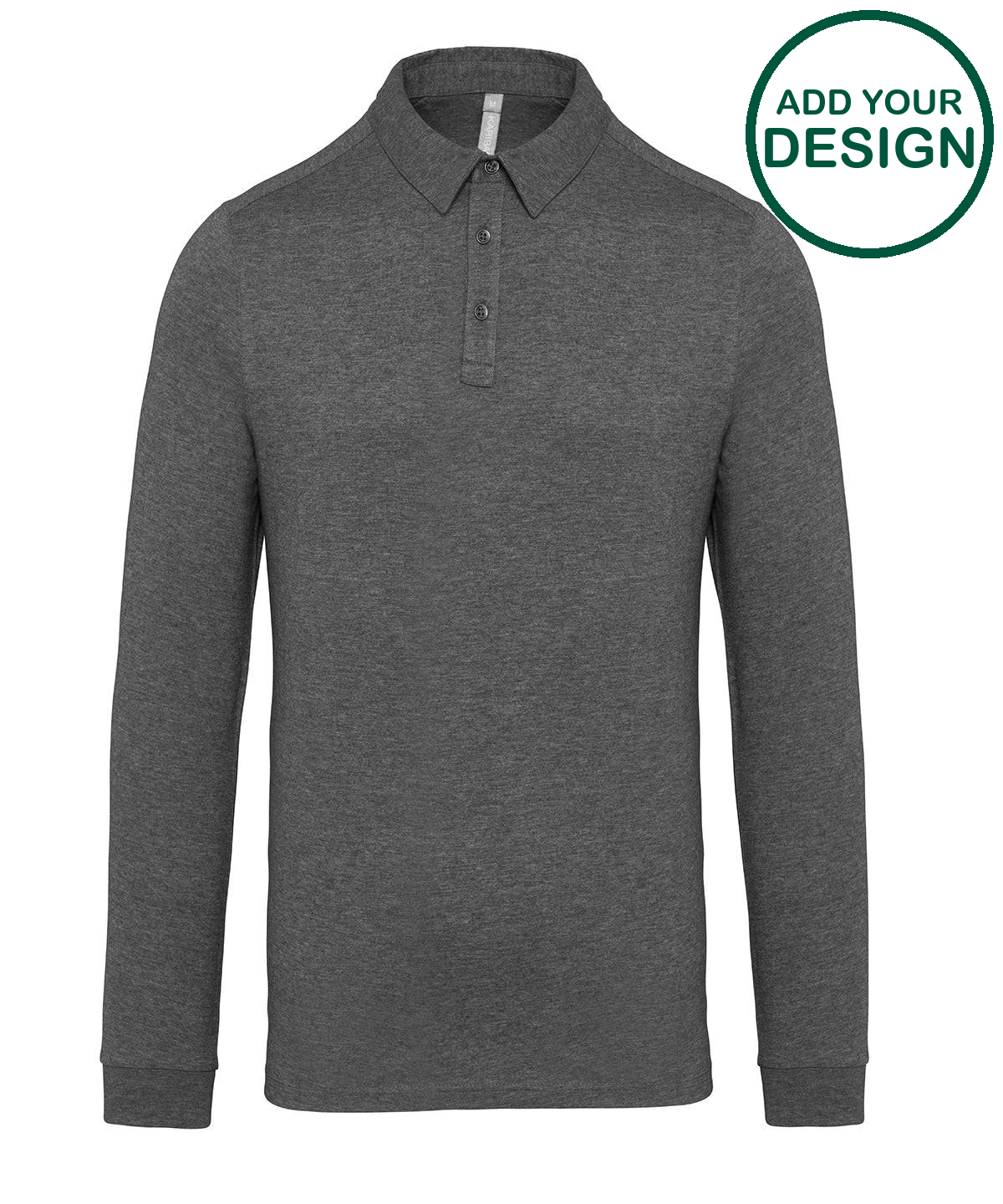 Jersey knit long sleeve polo shirt