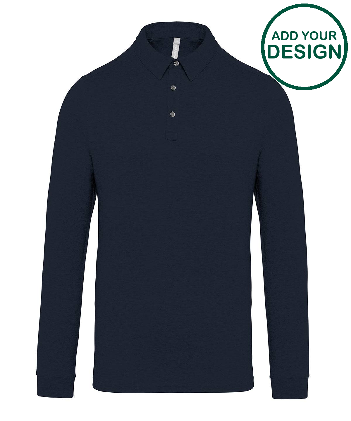 Jersey knit long sleeve polo shirt