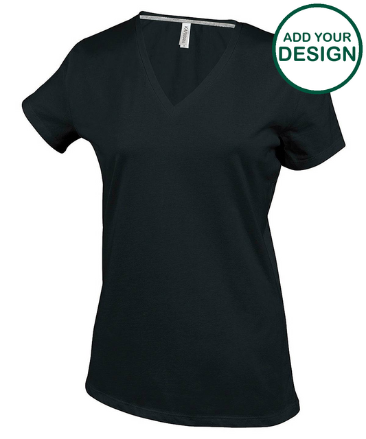 Ladies' short-sleeved V-neck T-shirt