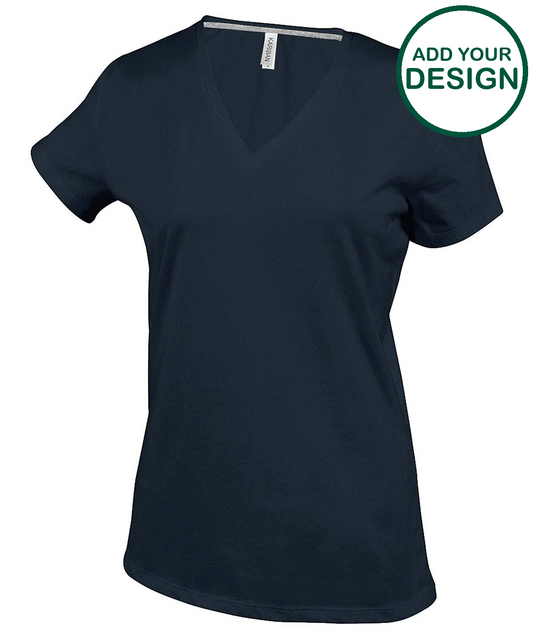 Ladies' short-sleeved V-neck T-shirt