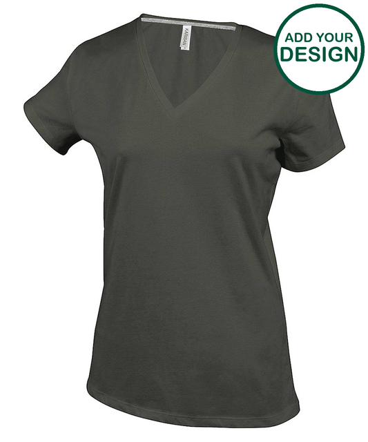 Ladies' short-sleeved V-neck T-shirt