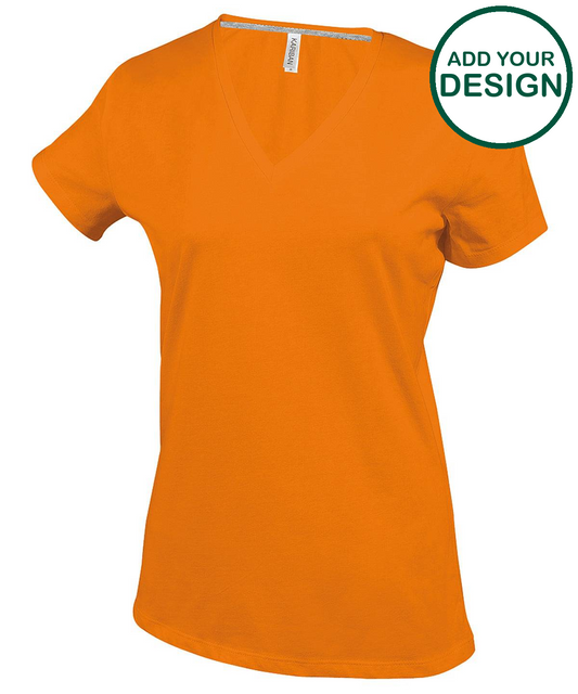 Ladies' short-sleeved V-neck T-shirt
