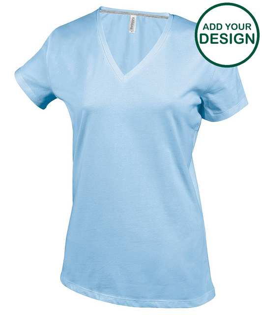 Ladies' short-sleeved V-neck T-shirt