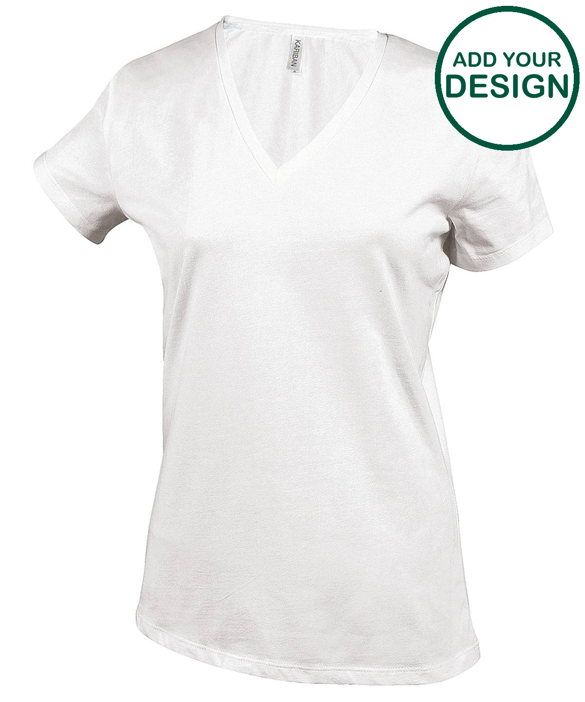 Ladies' short-sleeved V-neck T-shirt