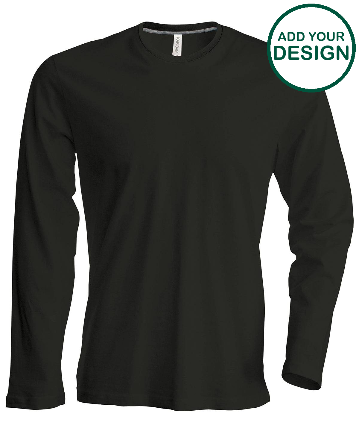 Men's long-sleeved crew neck T-shirt