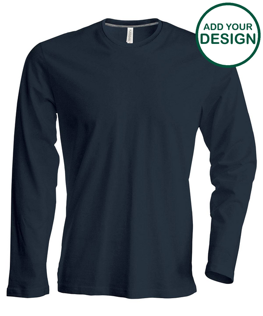 Men's long-sleeved crew neck T-shirt