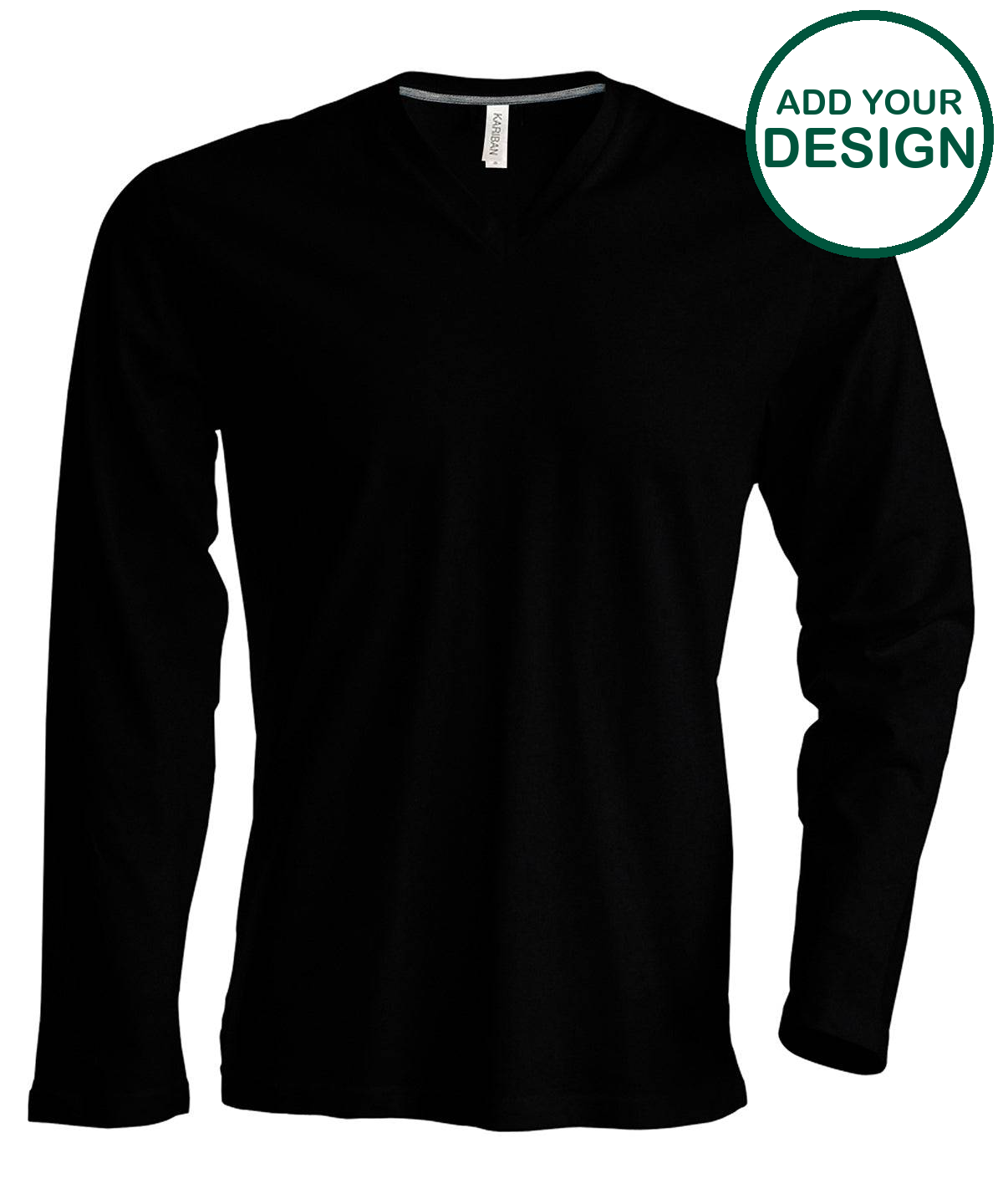 Men's long-sleeved V-neck T-shirt