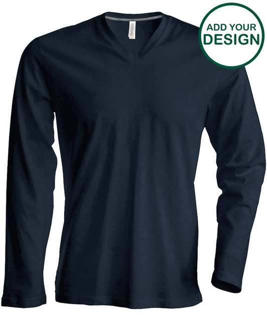 Men's long-sleeved V-neck T-shirt