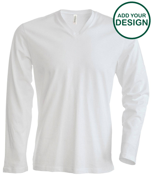 Men's long-sleeved V-neck T-shirt