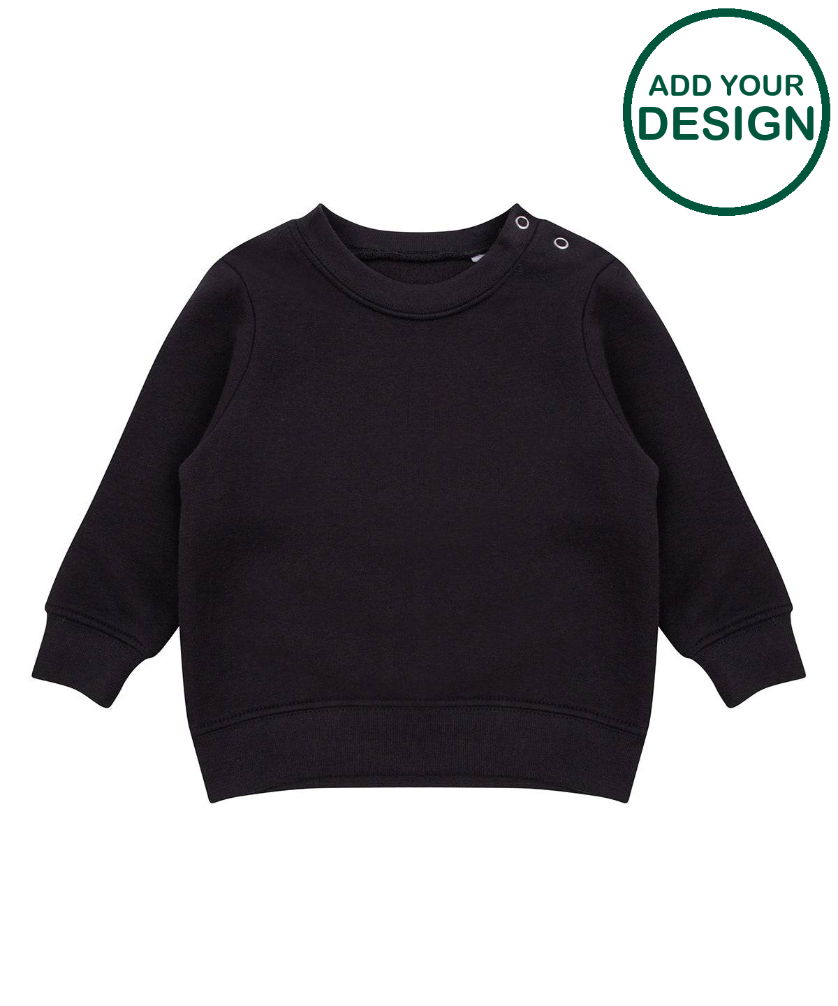 Crew neck sweatshirt with shoulder poppers