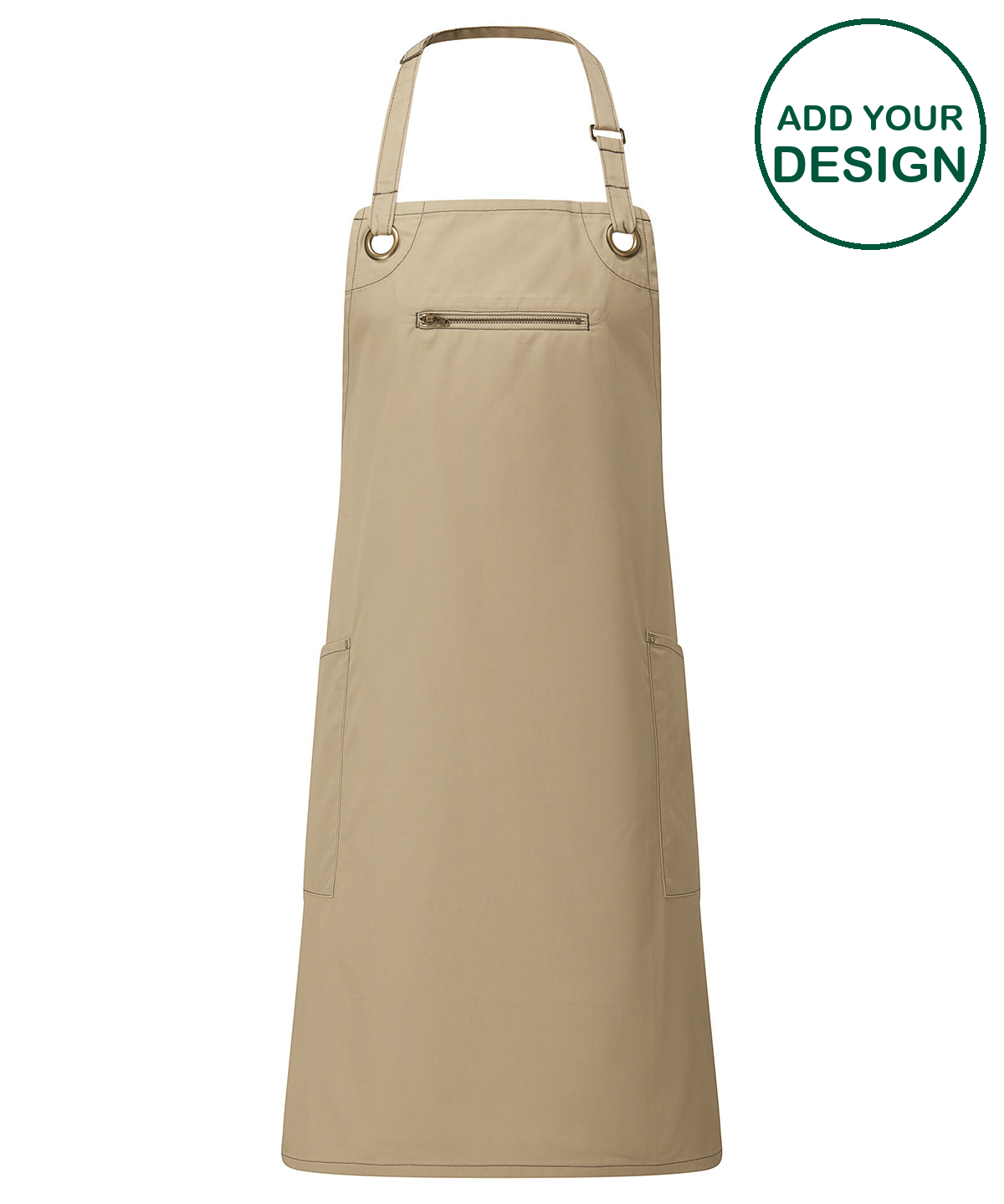 ‘Barley’ Contrast Stitch Bib Apron