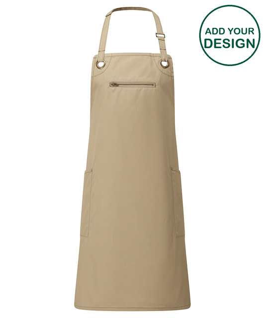 ‘Barley’ Contrast Stitch Bib Apron