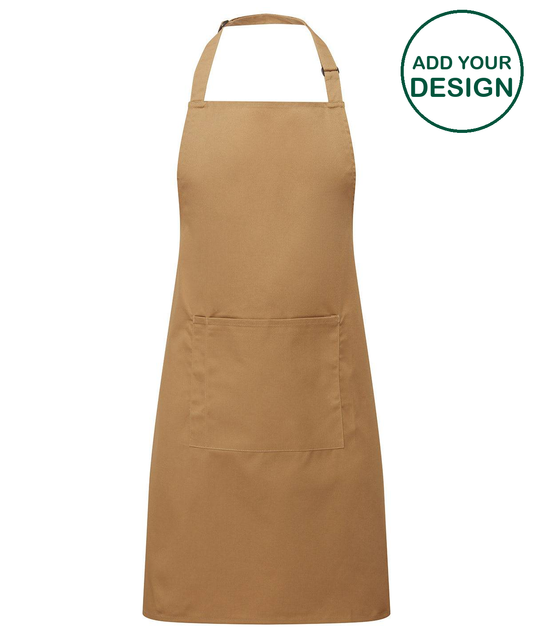 Colours bib apron with pocket