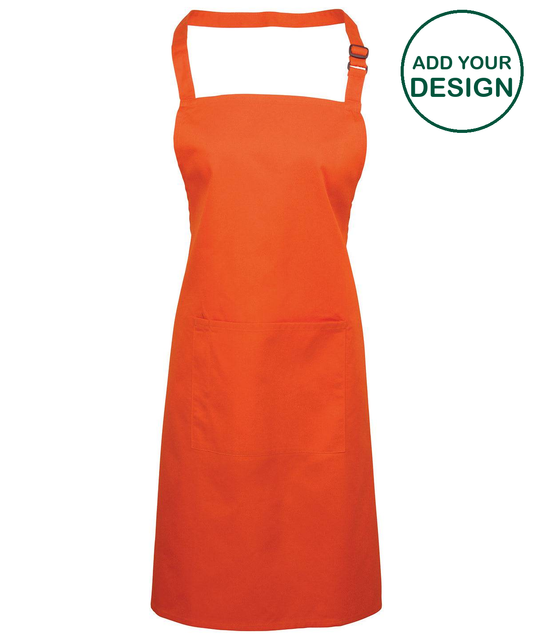 Colours bib apron with pocket