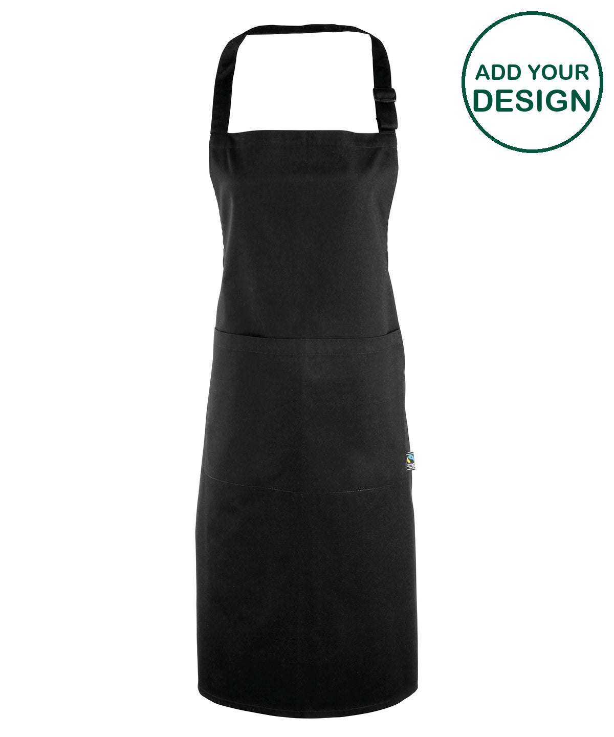 Cotton bib apron, organic and Fairtrade certified