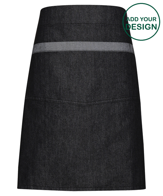 Domain contrast denim waist apron