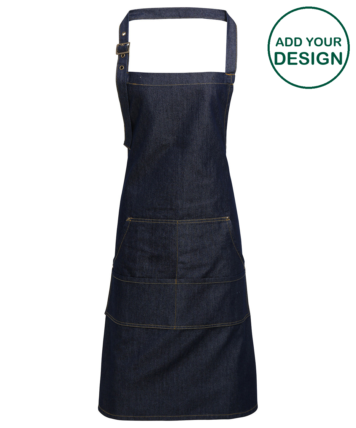 Jeans stitch bib apron