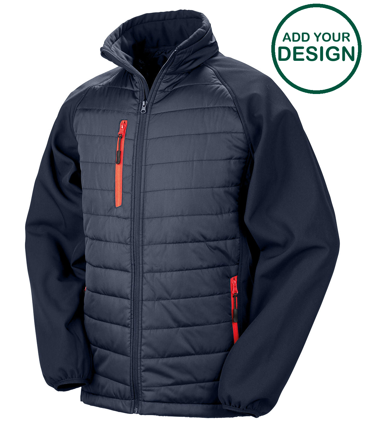 Result Genuine Recycled - Compass padded softshell jacket - Navy/Red ...