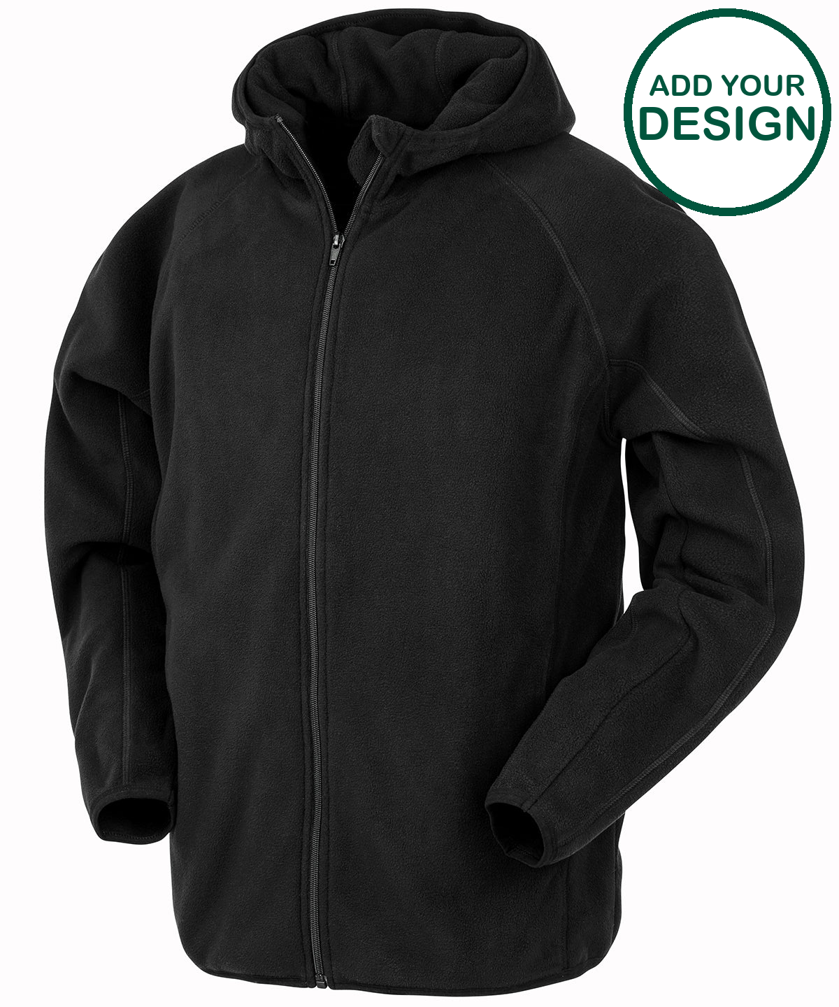 Recycled hooded microfleece jacket