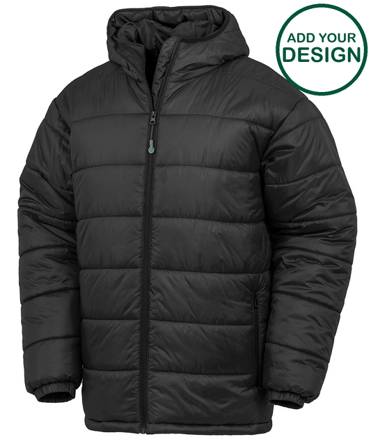 Recycled hooded padded parka