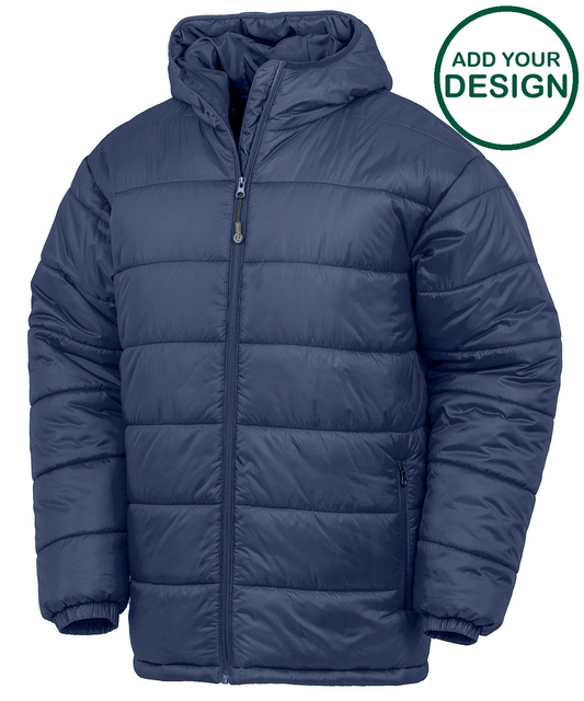 Recycled hooded padded parka