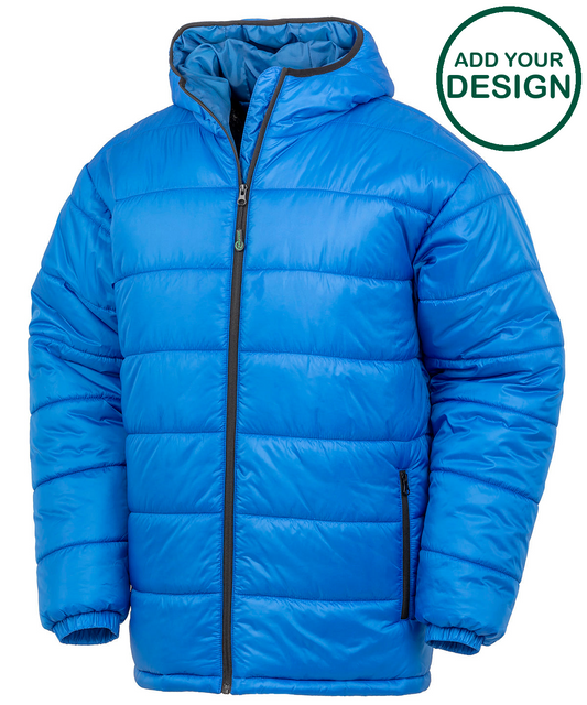 Recycled hooded padded parka