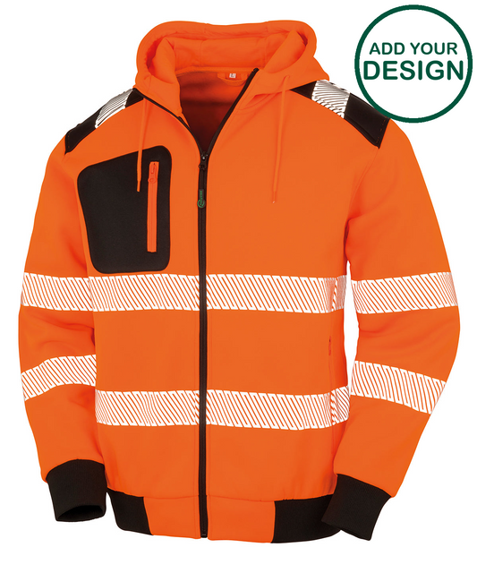Recycled robust zipped safety hoodie
