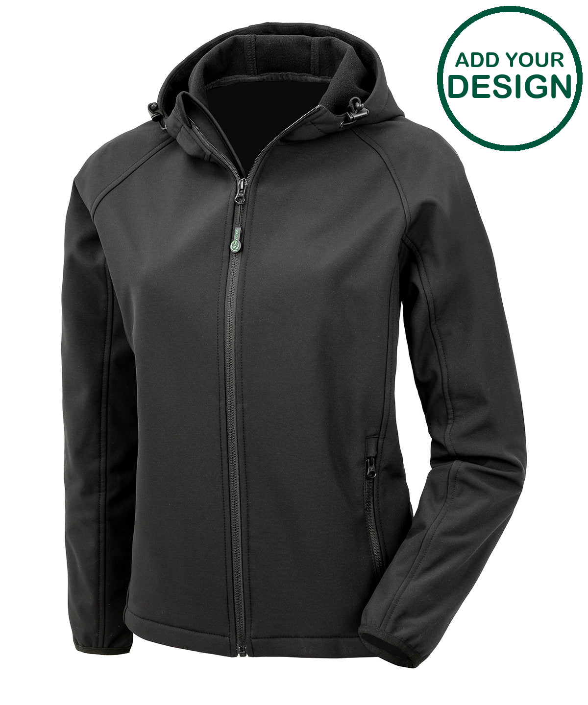 Womens recycled 3-layer printable hooded softshell