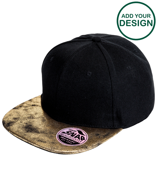 Bronx glitter flat peak snapback cap