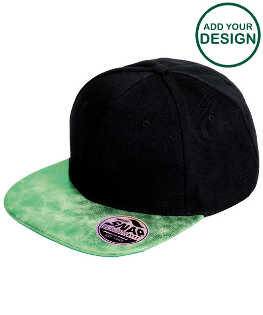 Bronx glitter flat peak snapback cap