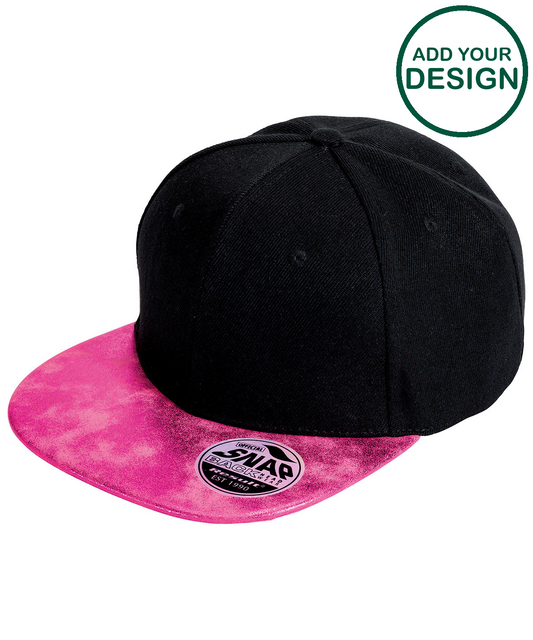 Bronx glitter flat peak snapback cap
