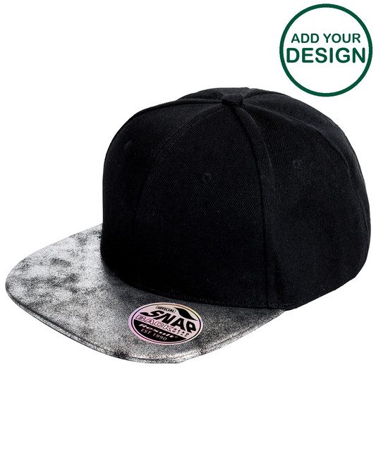 Bronx glitter flat peak snapback cap