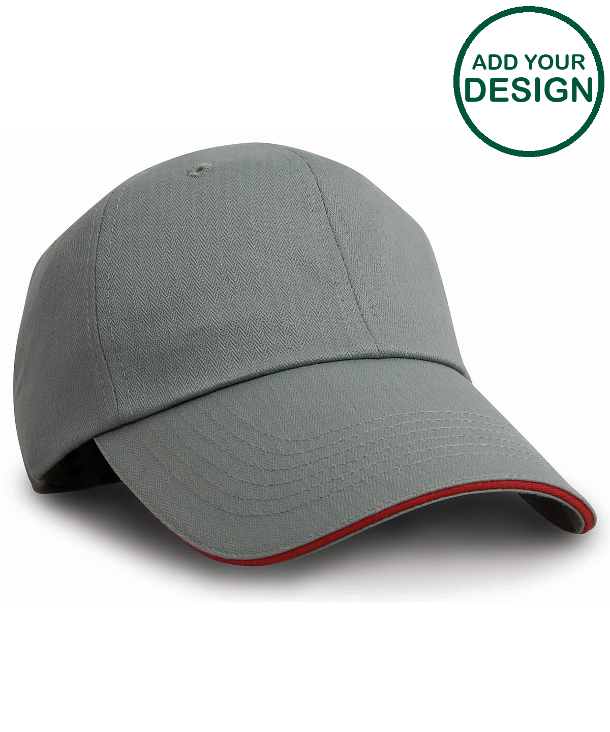 Herringbone cap with sandwich peak