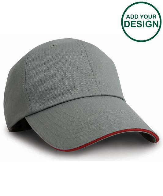 Herringbone cap with sandwich peak