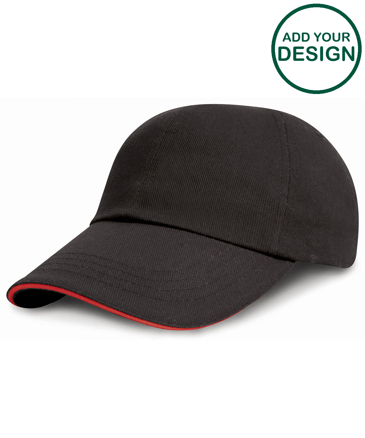 Junior low-profile heavy brushed cotton cap with sandwich peak