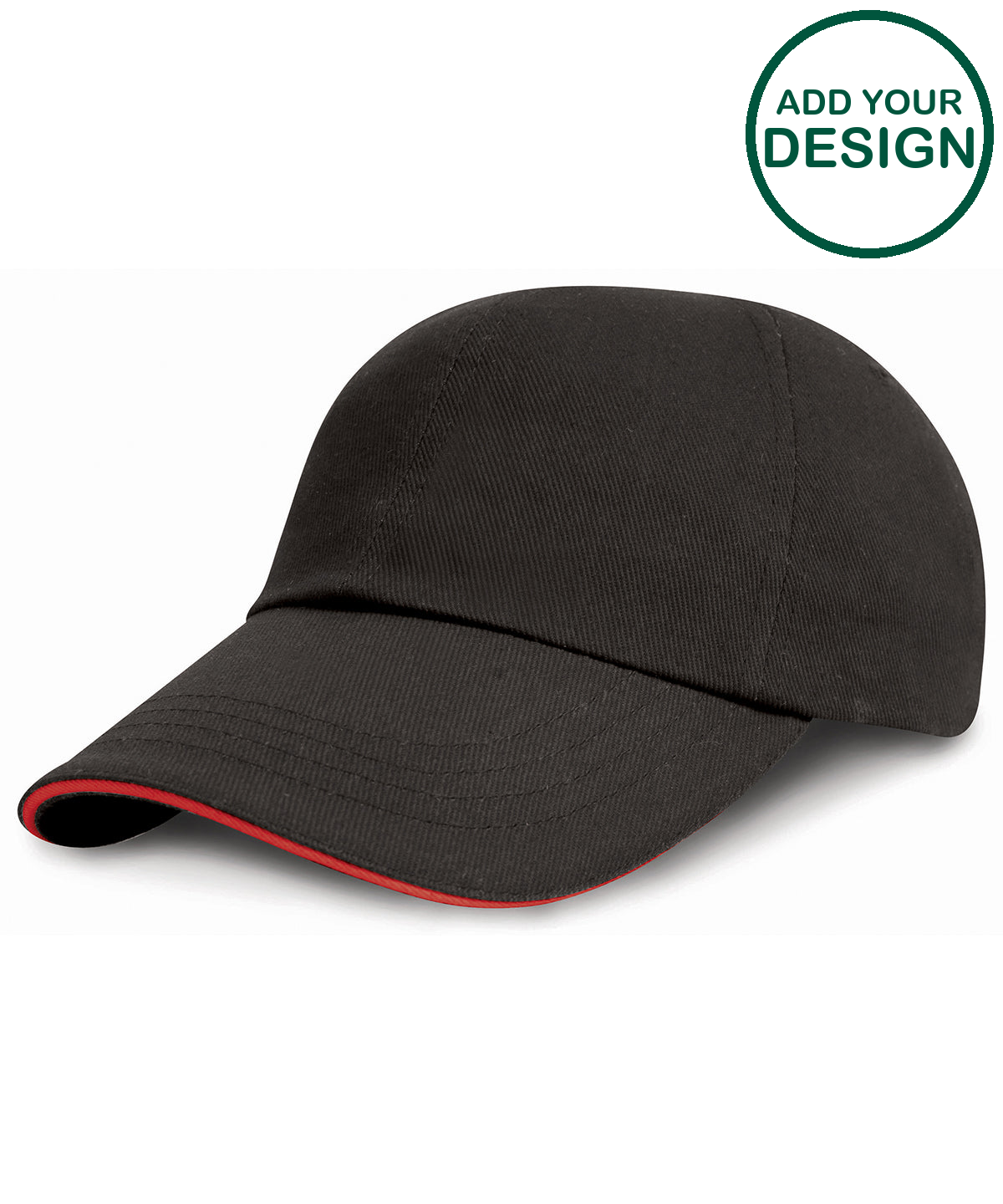 Low-profile heavy brushed cotton cap with sandwich peak