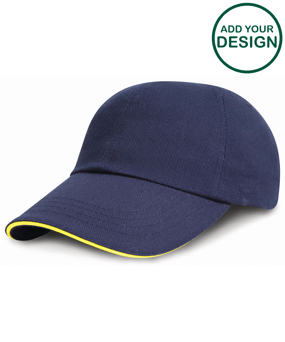 Low-profile heavy brushed cotton cap with sandwich peak