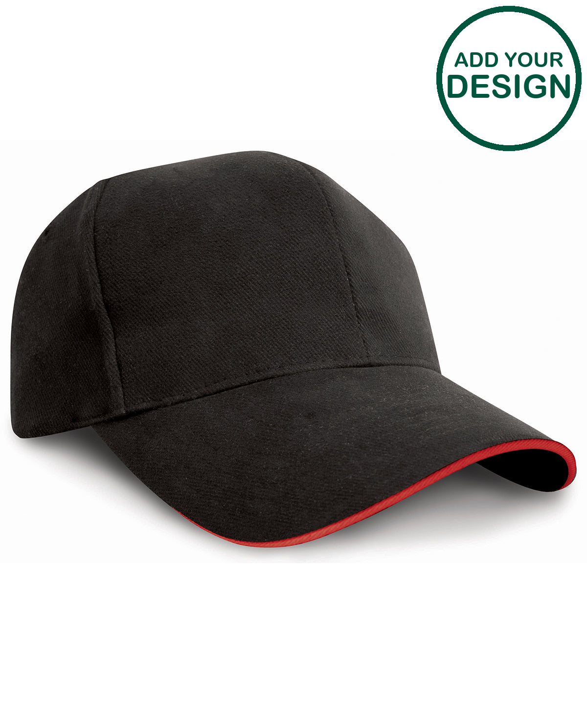 Pro-style heavy cotton cap with sandwich peak