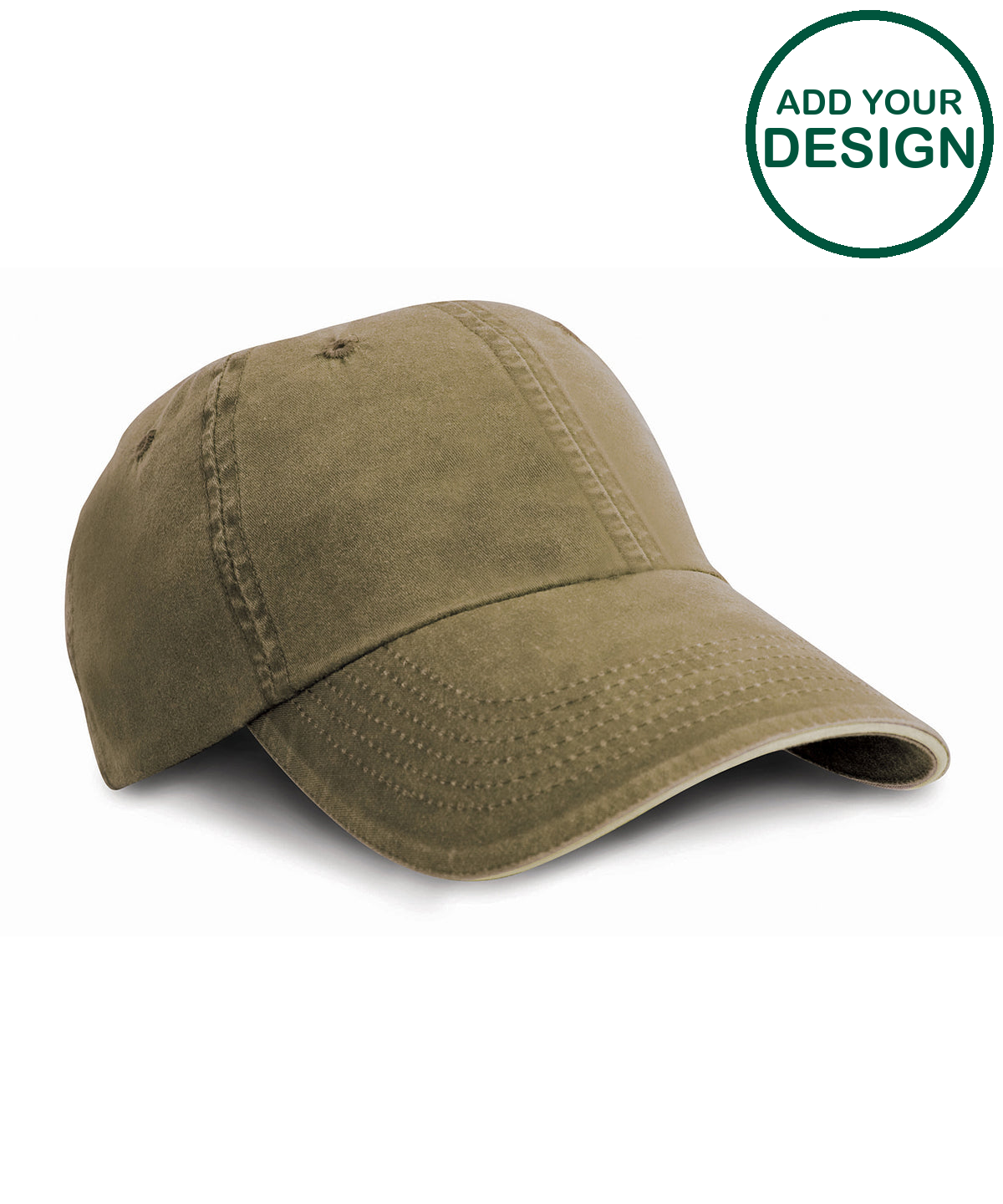 Washed fine line cotton cap with sandwich peak